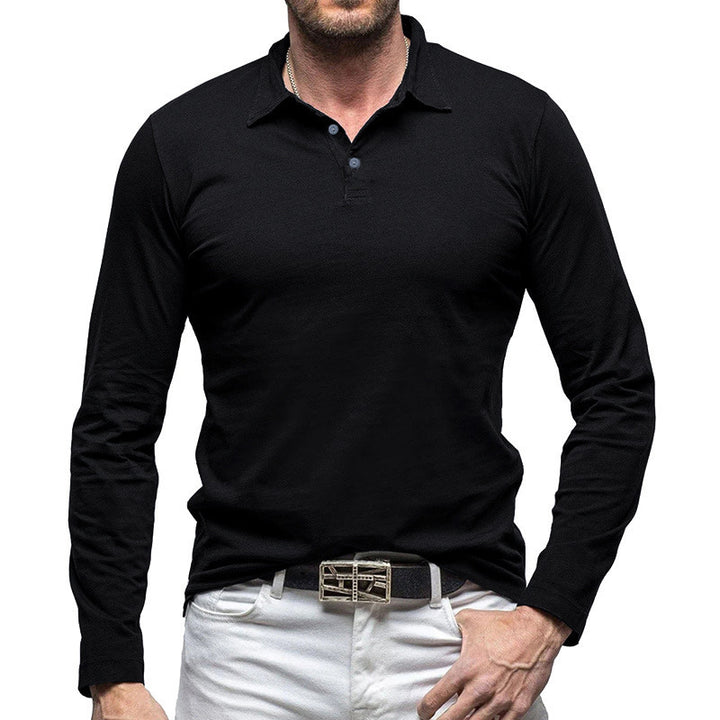 Men's Long Sleeve Polo Shirt with Modern Cut Lisslune