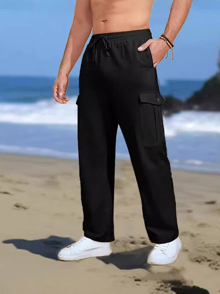 Men's cargo pants with side pockets and adjustable waistband Lisslune