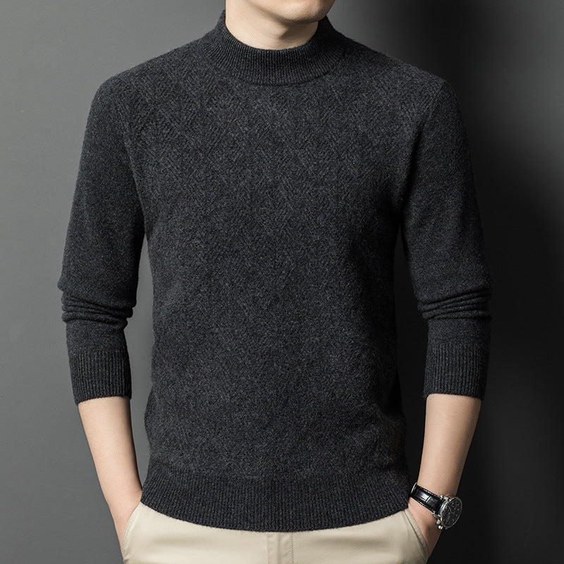 Men's fashionable fine-knit sweater with diamond pattern Lisslune