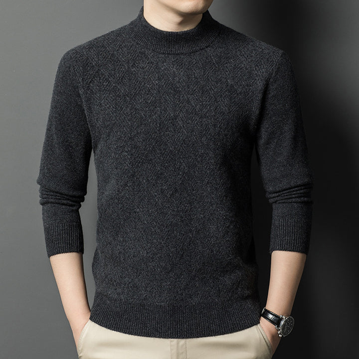 Men's fashionable fine-knit sweater with diamond pattern Lisslune