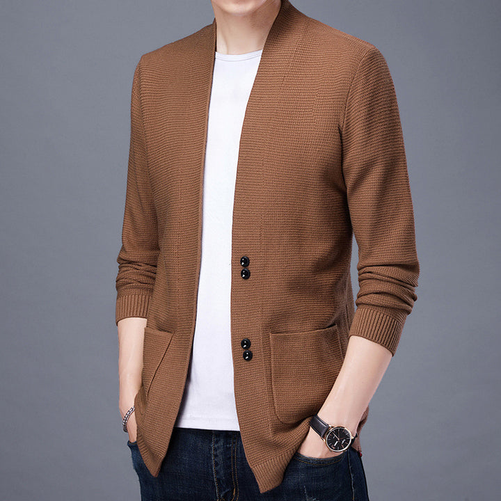 Men's cardigan with casual shawl collar and patch pockets Lisslune