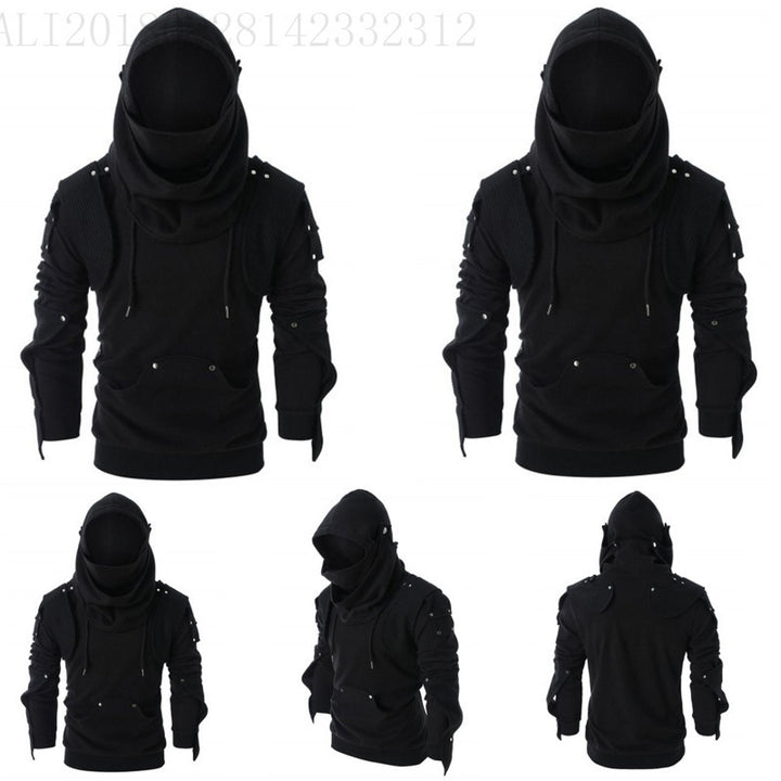 Men's stylish hoodie with innovative collar and practical pockets Lisslune