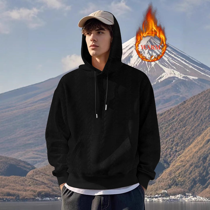 Men's fleece hoodie with structured inner finish and breathable properties Lisslune