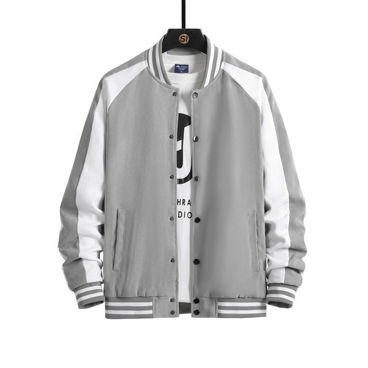 Men's Fashionable College Jacket In An Urban Style with A High-Quality Material Mix Lisslune