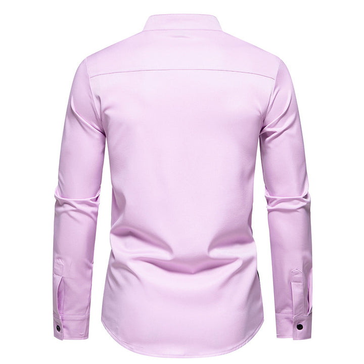 Men's long-sleeve shirt with modern color block design Lisslune