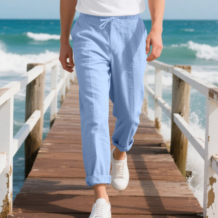 Men's casual beach pants with adjustable waistband and breathable material Lisslune