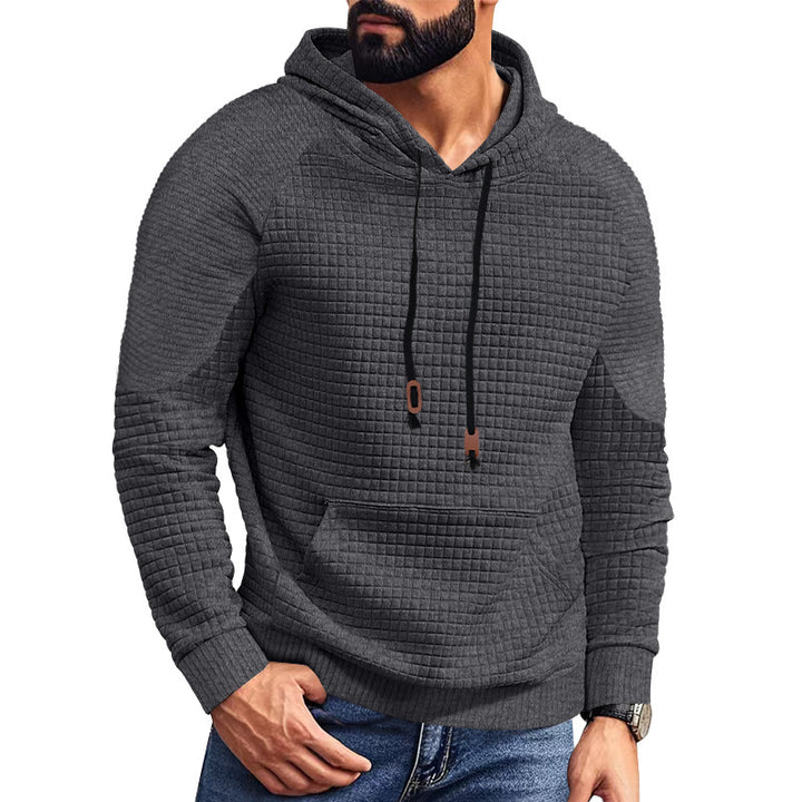 Men's hoodie with textured surface and practical pockets Lisslune