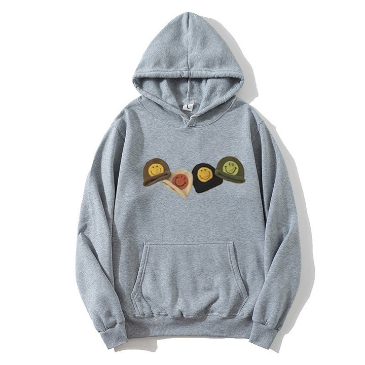 Women’s Hooded Sweatshirt with Playful Smiley Design Lisslune