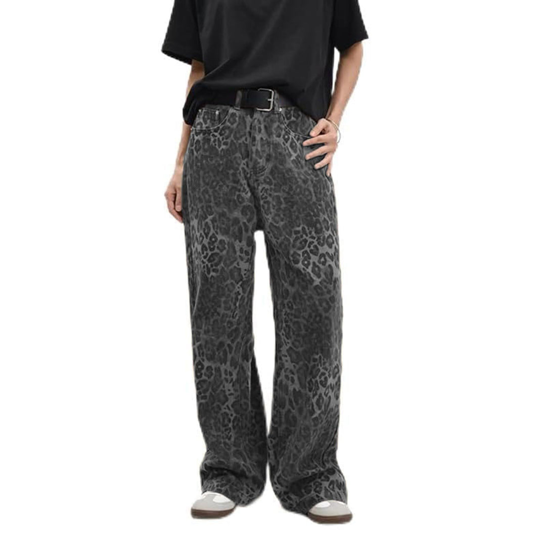 Women's leisure pants with leopard print and high waistband Lisslune