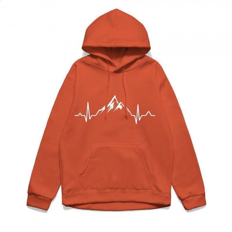 Women's hoodie with stylish mountain motif and high-quality cotton Lisslune