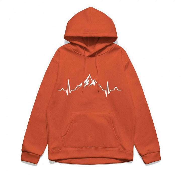Women's hoodie with stylish mountain motif and high-quality cotton Lisslune