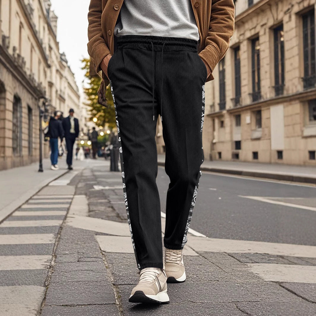 Men's casual jogging pants with side print and elastic waistband Lisslune