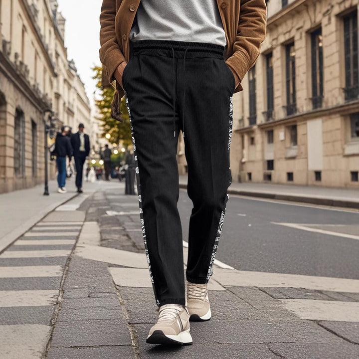 Men's casual jogging pants with side print and elastic waistband Lisslune