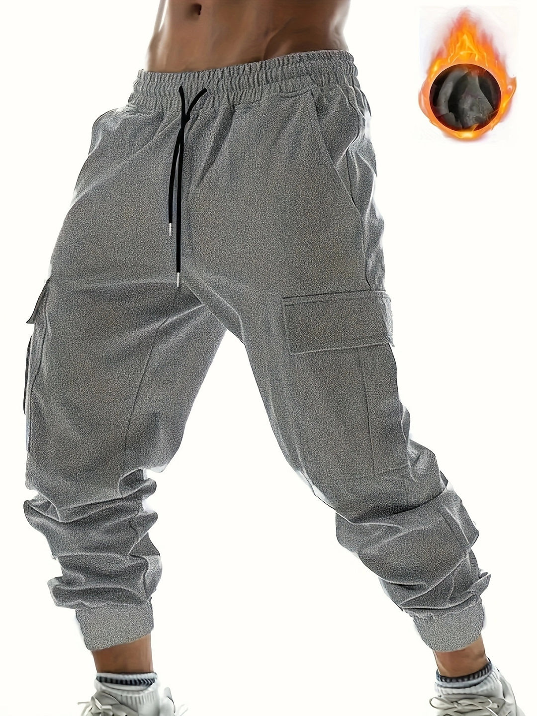 Men's cargo pants with elastic waistband and versatile pockets Lisslune