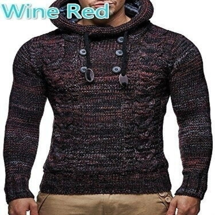 Men's hoodie with textured knit pattern Lisslune