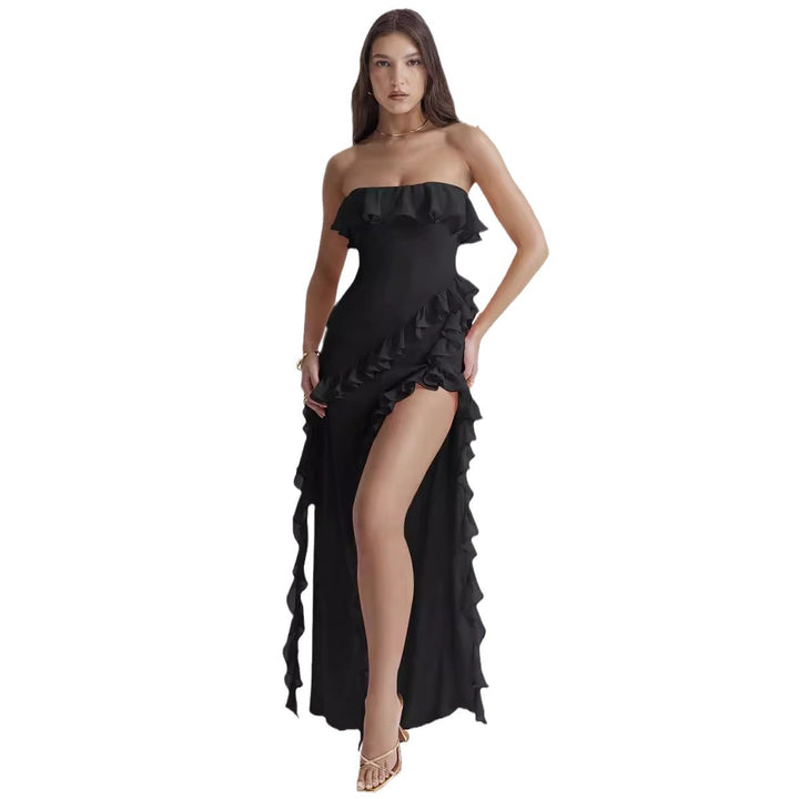 Ladies evening dress in elegant ruffle style