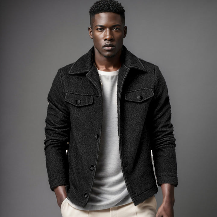 Men's casual fleece jacket with textured inner lining Lisslune