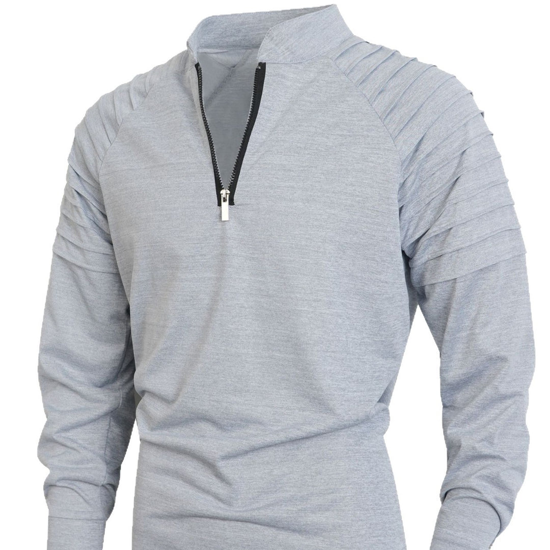 Men's training shirt with high collar and subtle zipper Lisslune
