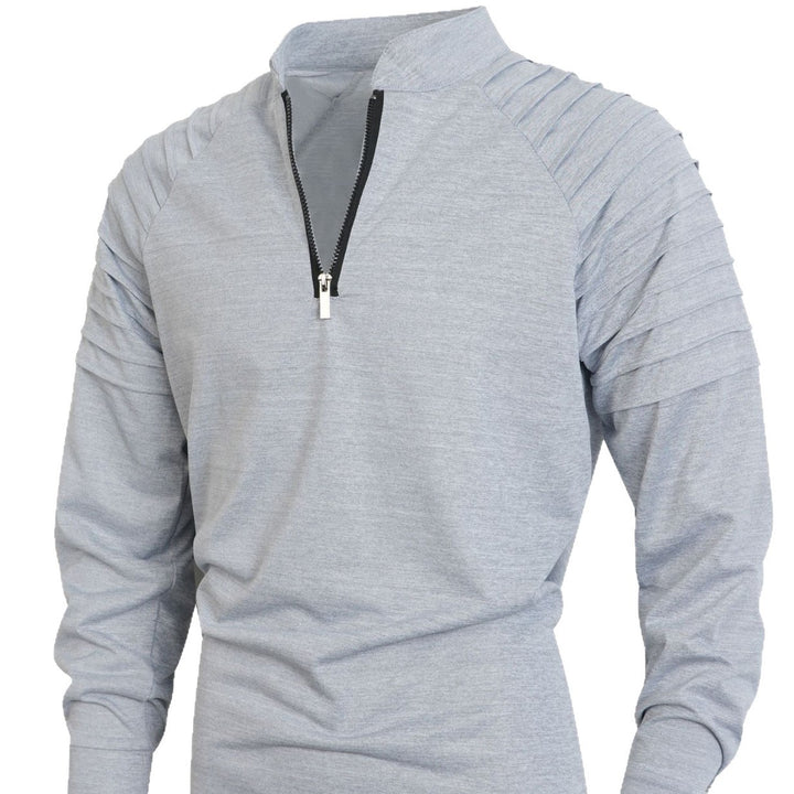 Men's training shirt with high collar and subtle zipper Lisslune