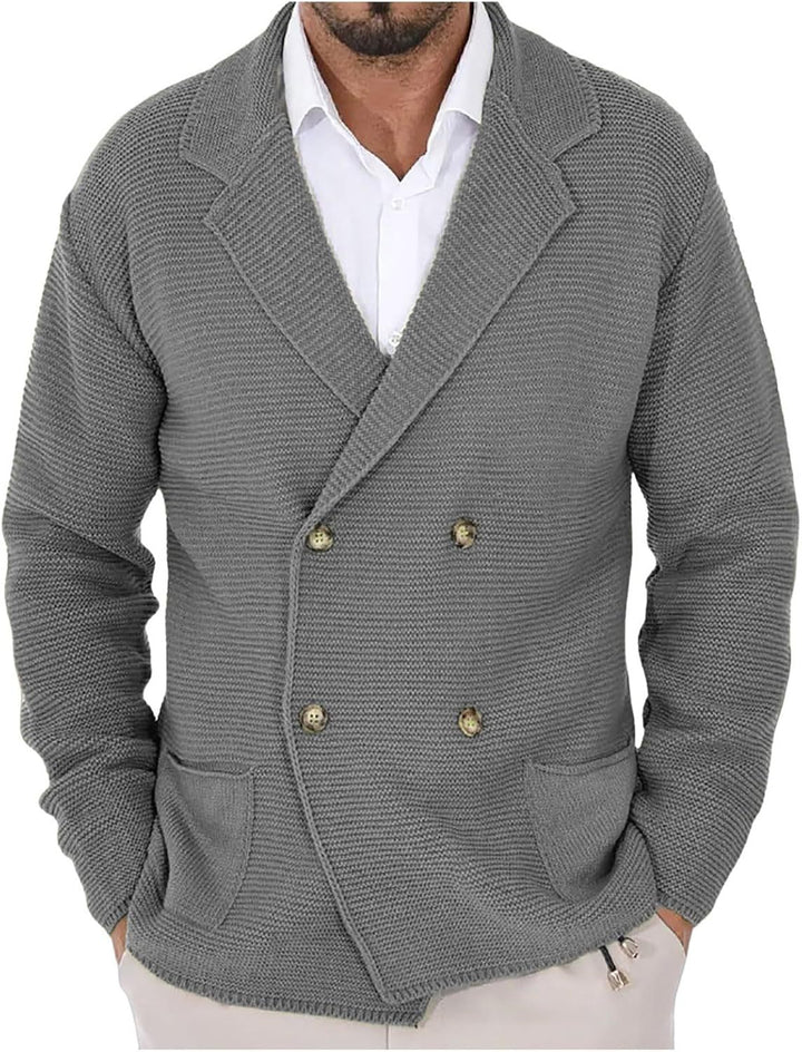 Men's cardigan with fashionable shawl collar and decorative buttons Lisslune