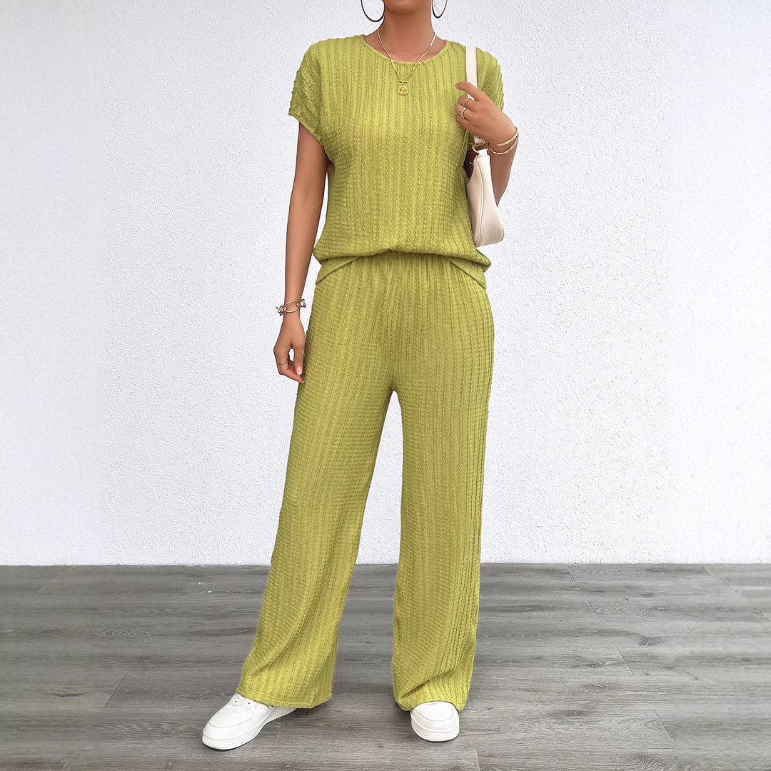 Women's Elegant Lounge Set with Fine Stripes and Relaxed Fit