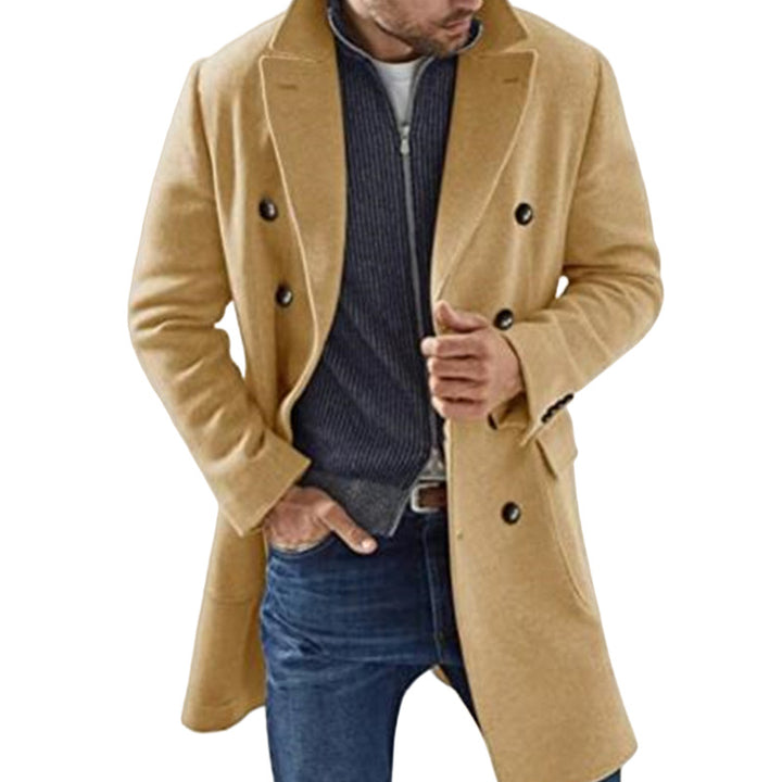 Men's double layer coat with classic cut and fashionable details Lisslune