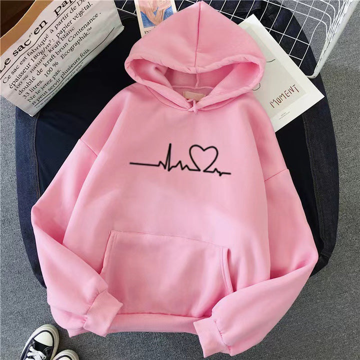 women's hoodie with heartbeat design Lisslune