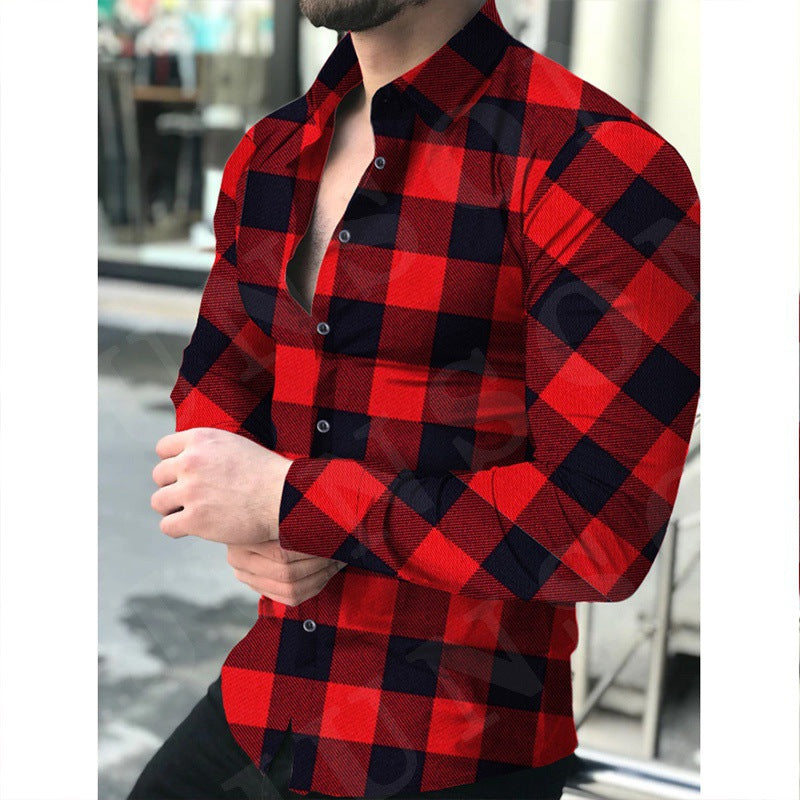 Men's flannel shirt with fashionable check pattern and high-quality cotton quality Lisslune