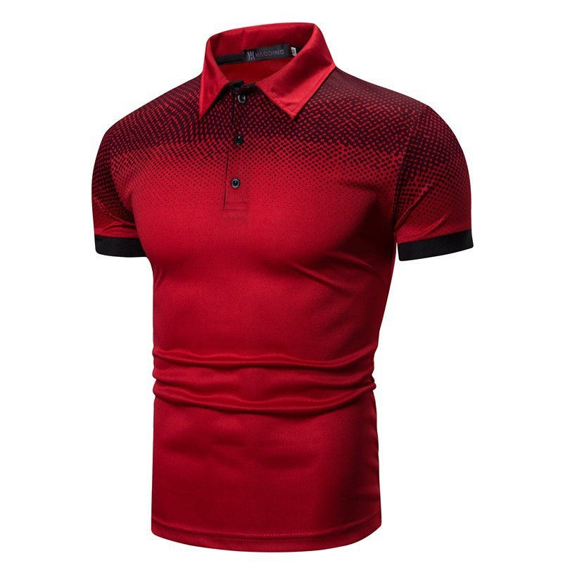 Men's polo shirt with dynamic gradient colors and modern contrast details Lisslune