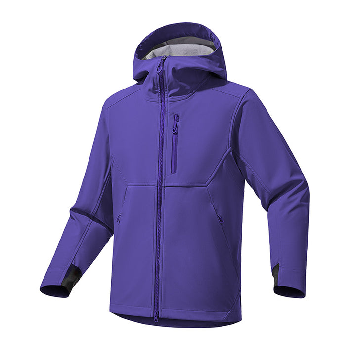 Men's functional outdoor jacket with adjustable hood collar and breathable inserts Lisslune
