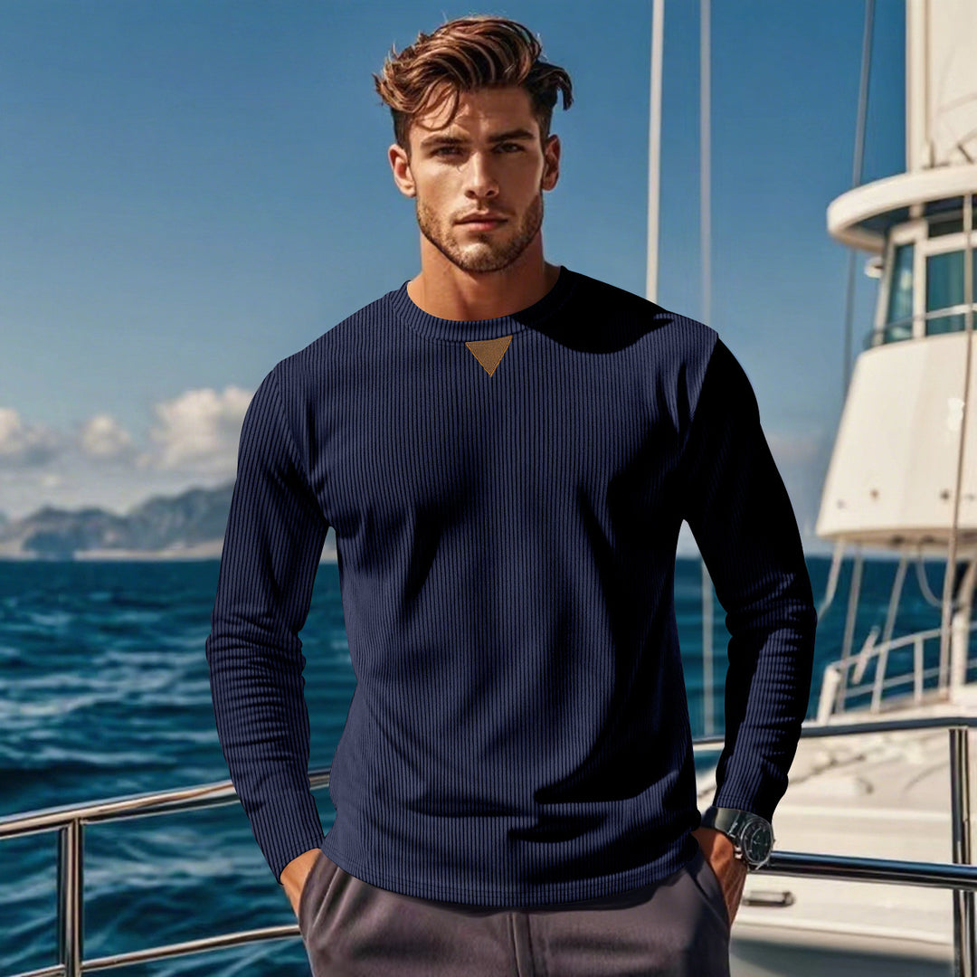 Men's sporty long-sleeve shirt with innovative texture design Lisslune
