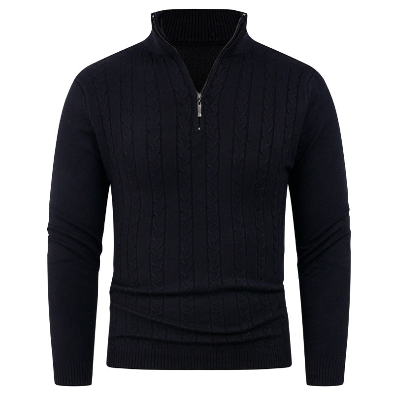 Men's Structured Sweater with ZIP Collar Lisslune