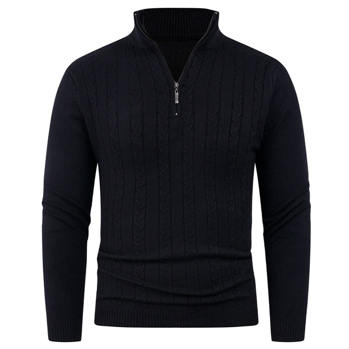 Men's Structured Sweater with ZIP Collar Lisslune