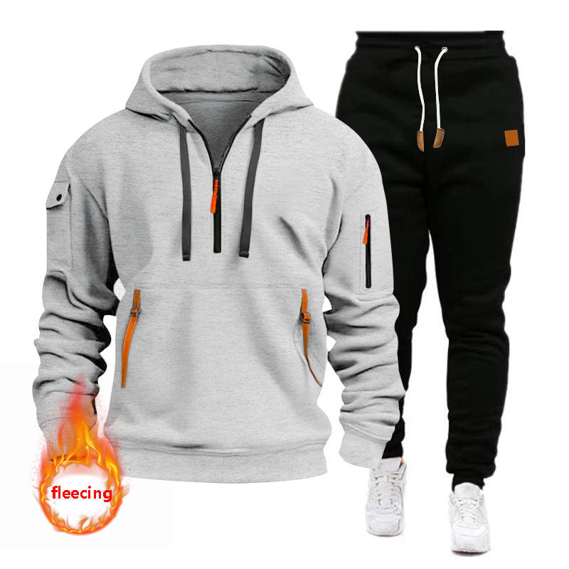 Men's Sports Hoodie Set with Functional Pockets and Breathable Properties Lisslune