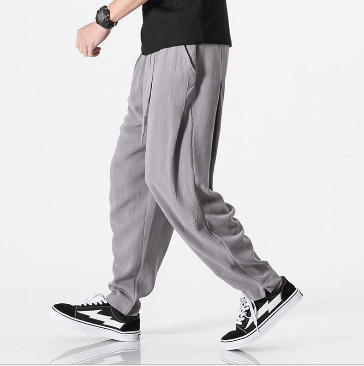 Men's casual harem pants made of breathable linen material Lisslune