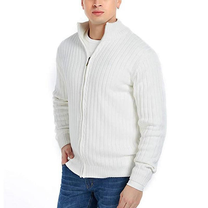 Men's sporty cardigan with zipper and raised collar Lisslune