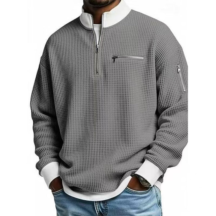 Men's sweatshirt with high collar and practical zipper Lisslune