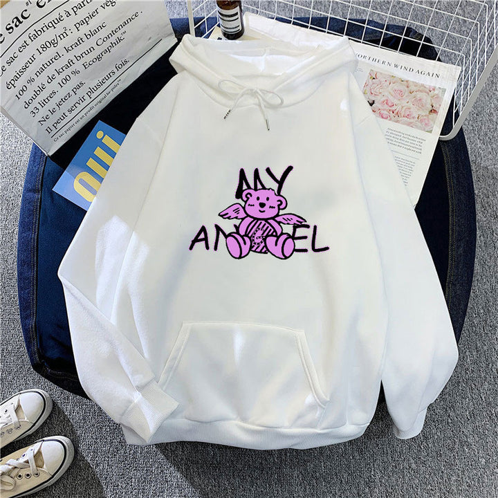 Women's hoodie with cute angel bear design Lisslune