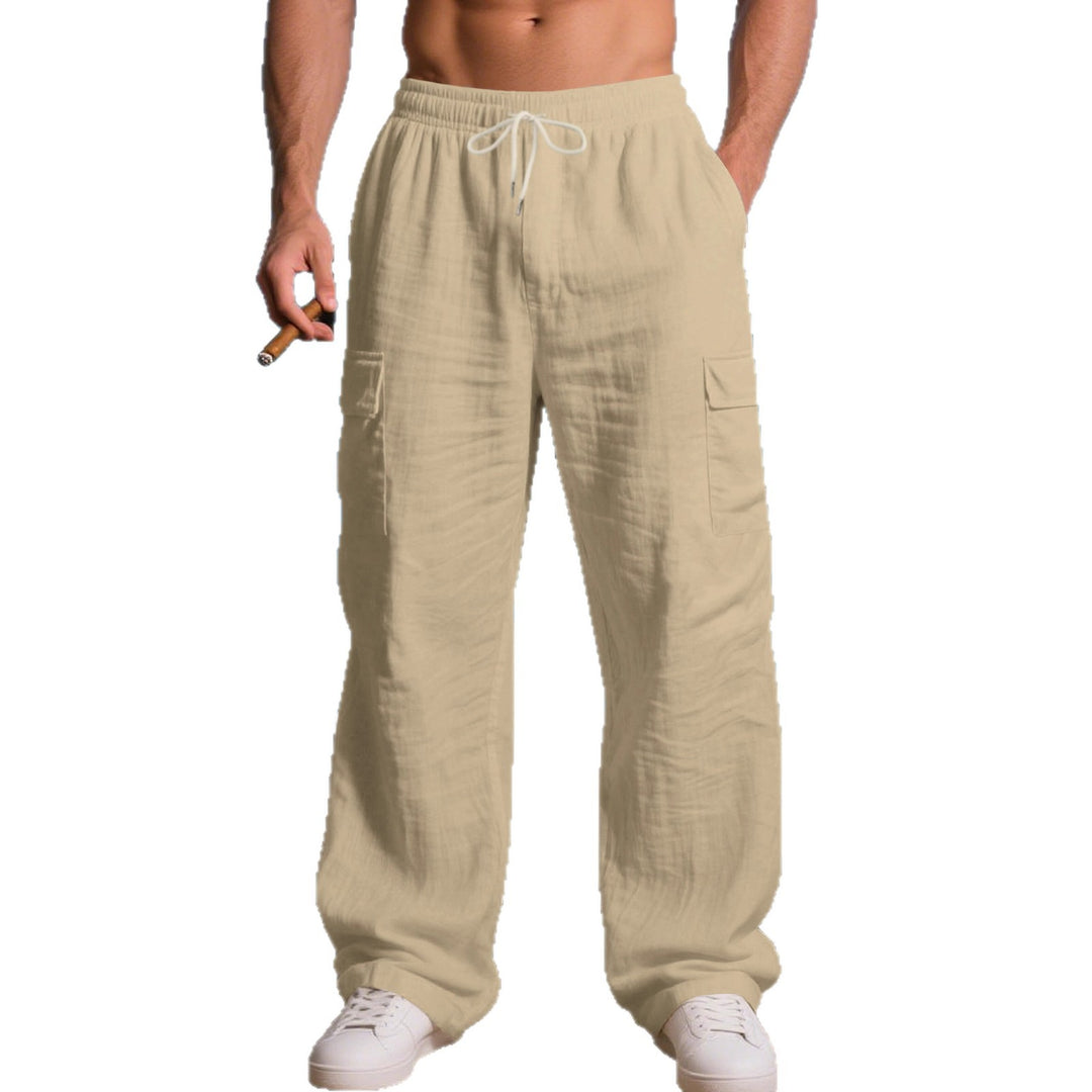 Men's relaxed cargo pants with elastic waistband and practical side pockets Lisslune