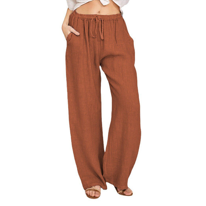 Damen bequeme Leinenhose Lisslune