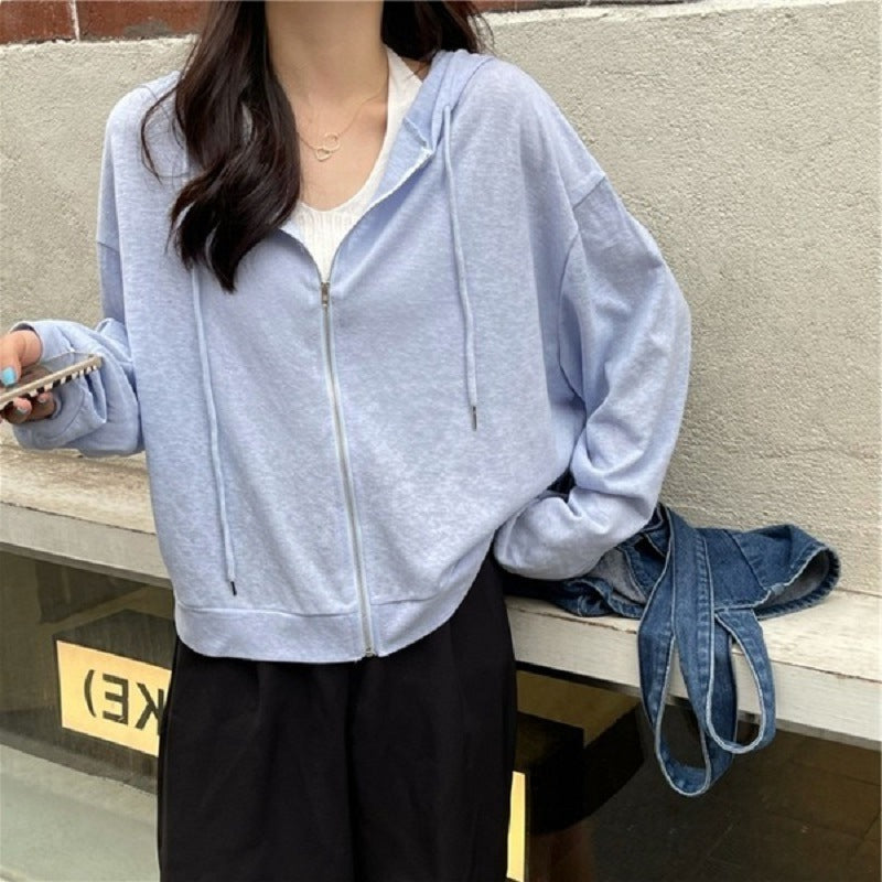 Women's casual hooded jacket with a relaxed fit and high-quality cotton blend