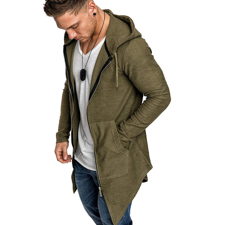 Men's Fashionable Long-Sleeve Jacket with Asymmetric Cut Lisslune