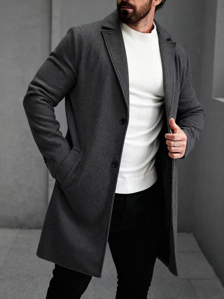 Men's elegant wool coat with slim silhouette Lisslune
