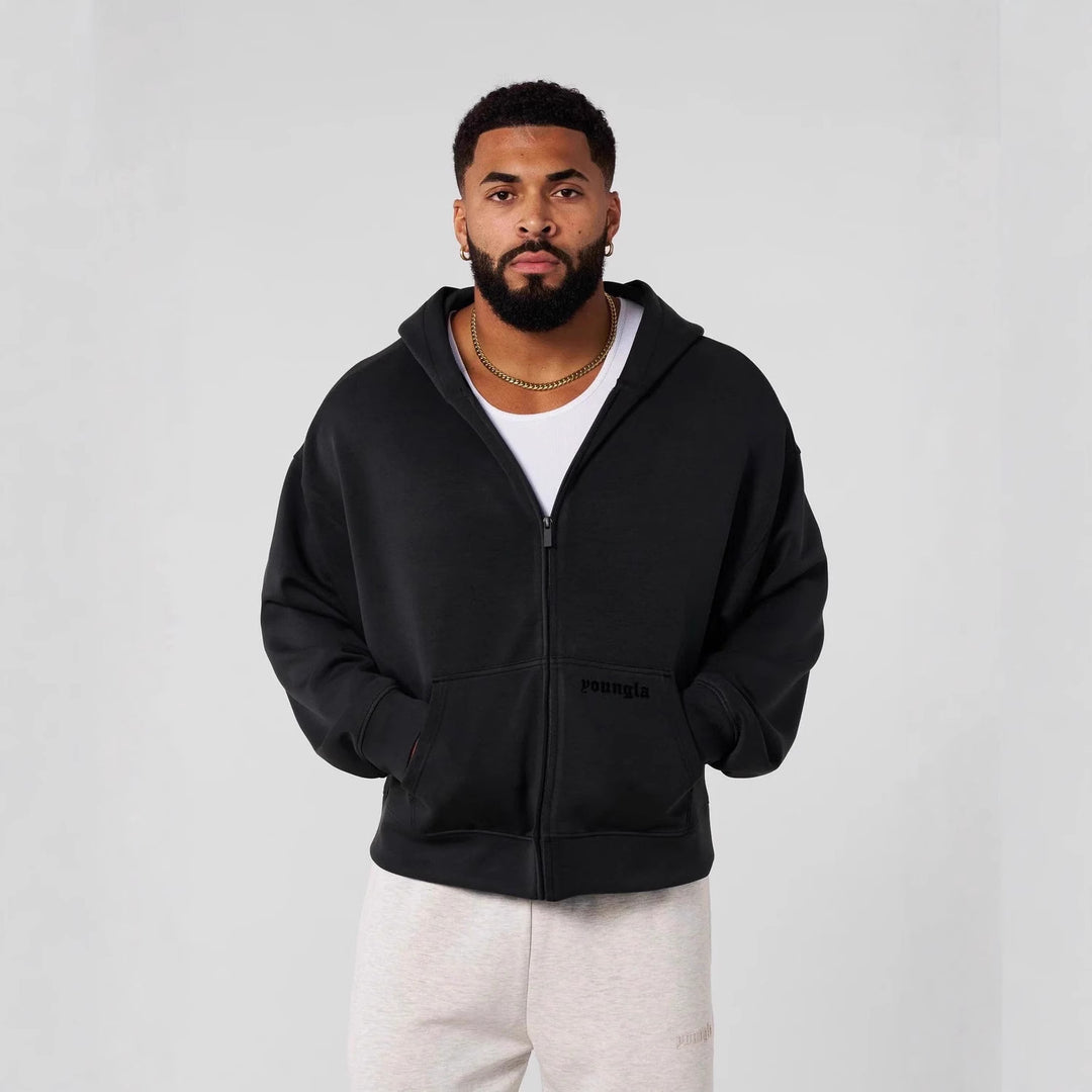Men's hoodie with full zip and practical pockets Lisslune