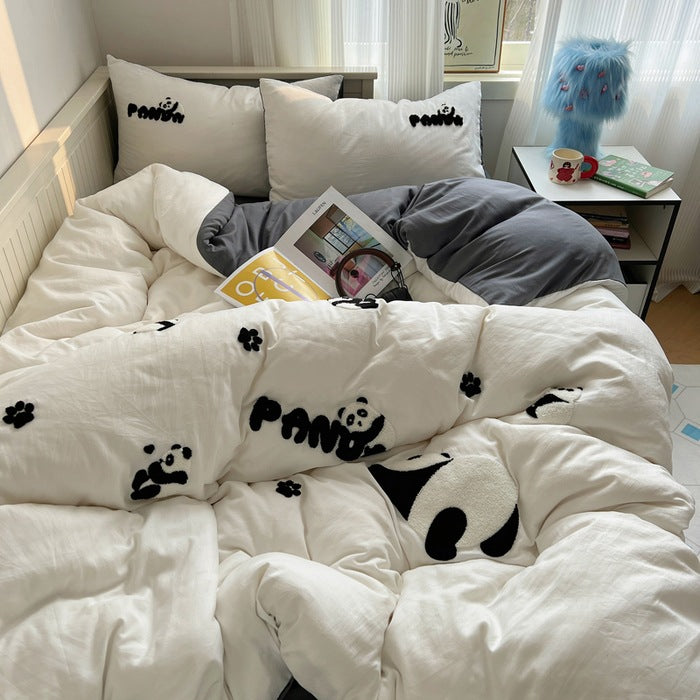 Rynx | New Style Fresh Towel Embroidery Set Skin-friendly Washed Cotton Cute Cartoon Four-piece Set Girl Heart Kit