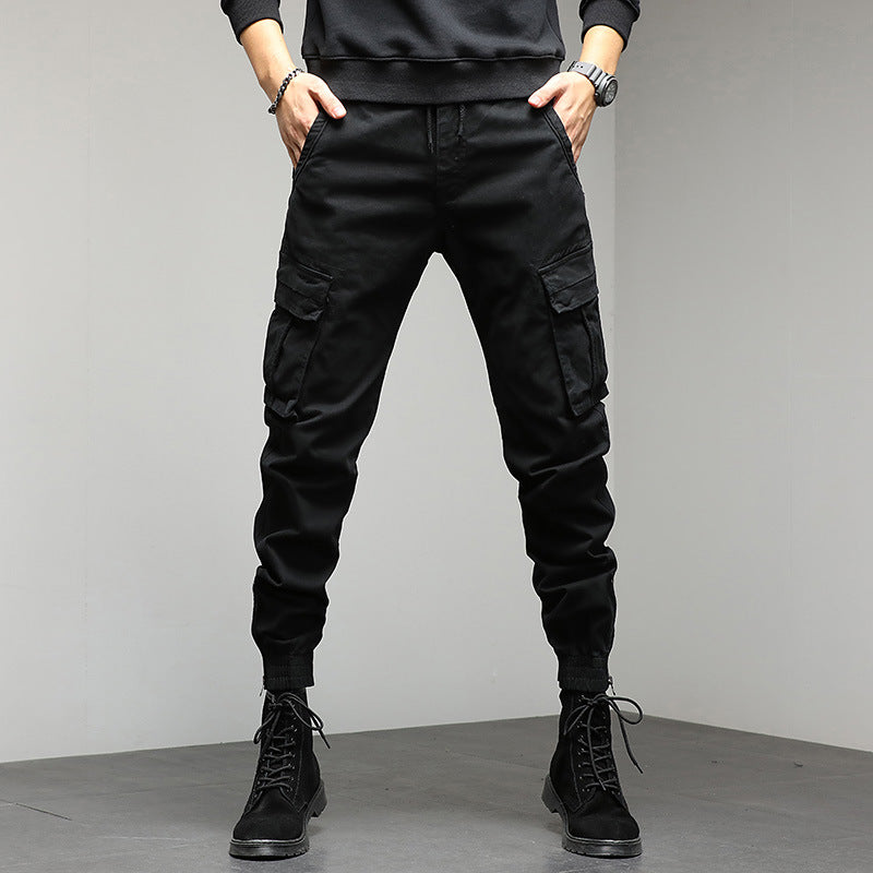 Men's cargo pants with elastic waistband and practical side pockets Lisslune