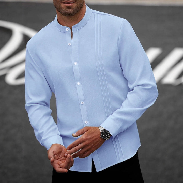 Men's Elegant and Modern Stand-Up Collar Shirt Lisslune
