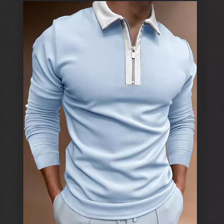 Men's sweatshirt with modern stand-up collar and functional zipper Lisslune