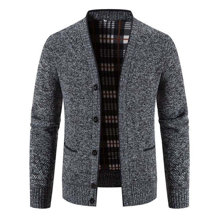 Men's cardigan with elegant check structure and button closure Lisslune