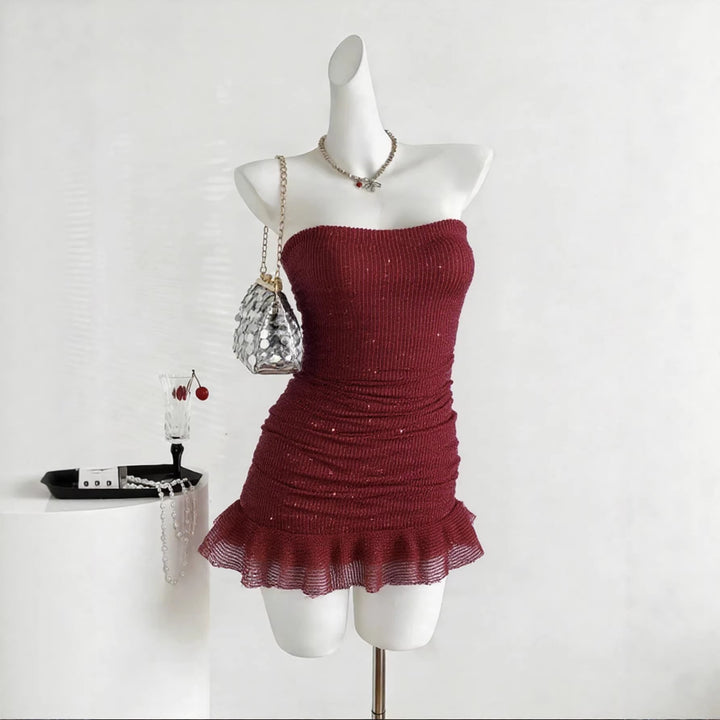Damen Glamouröses Pailletten Kleid Lisslune